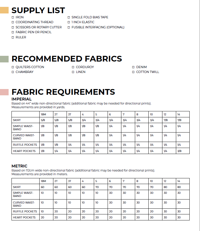 Erica A Line Skirt Digital Sewing Pattern