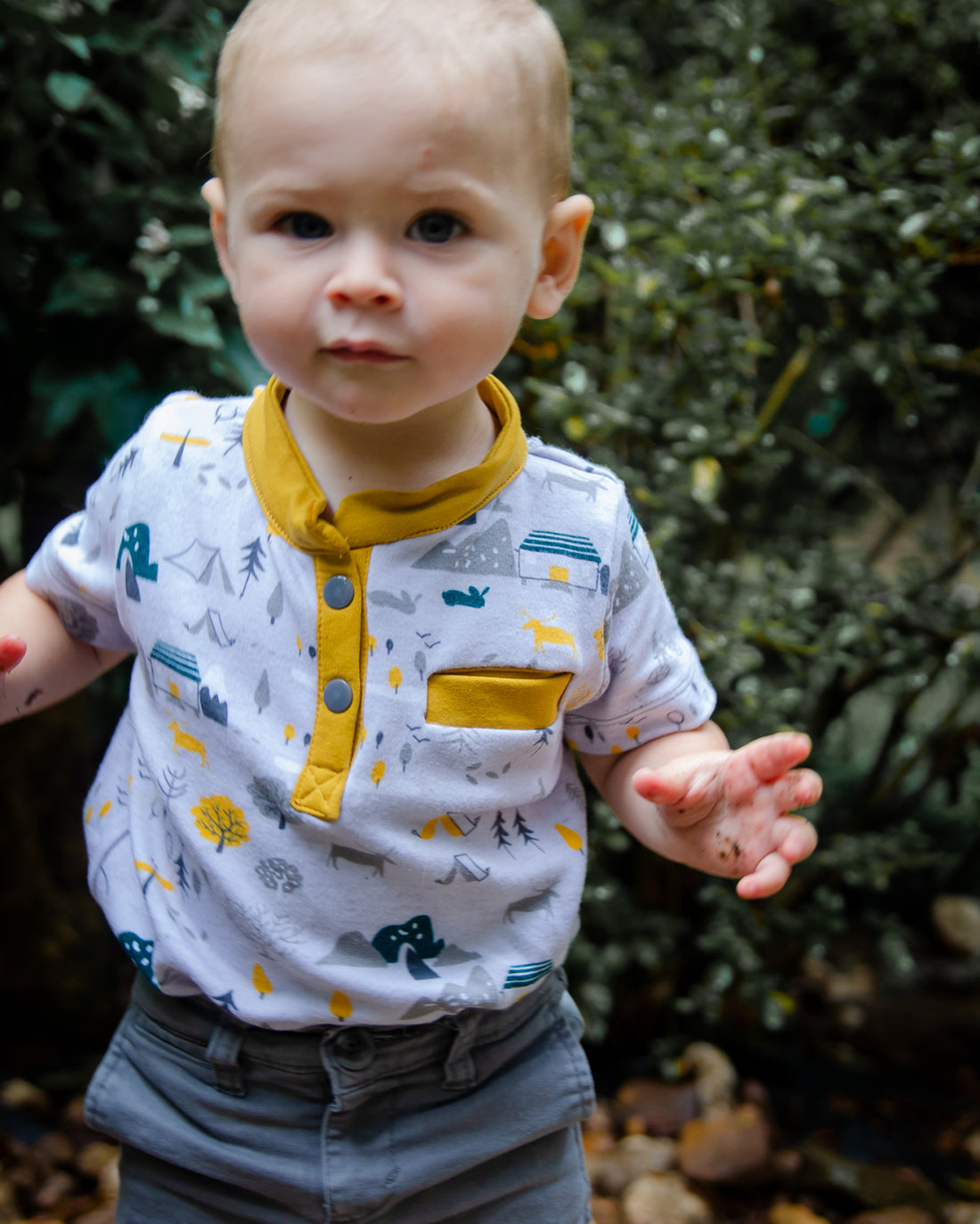 Baby Pine Polo Top | Sunflower Seams Pattern Company | Digital Sewing Pattern