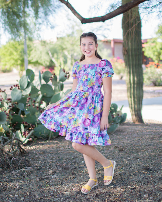 Junior Zinnia Shirred Dress Digital Sewing Pattern