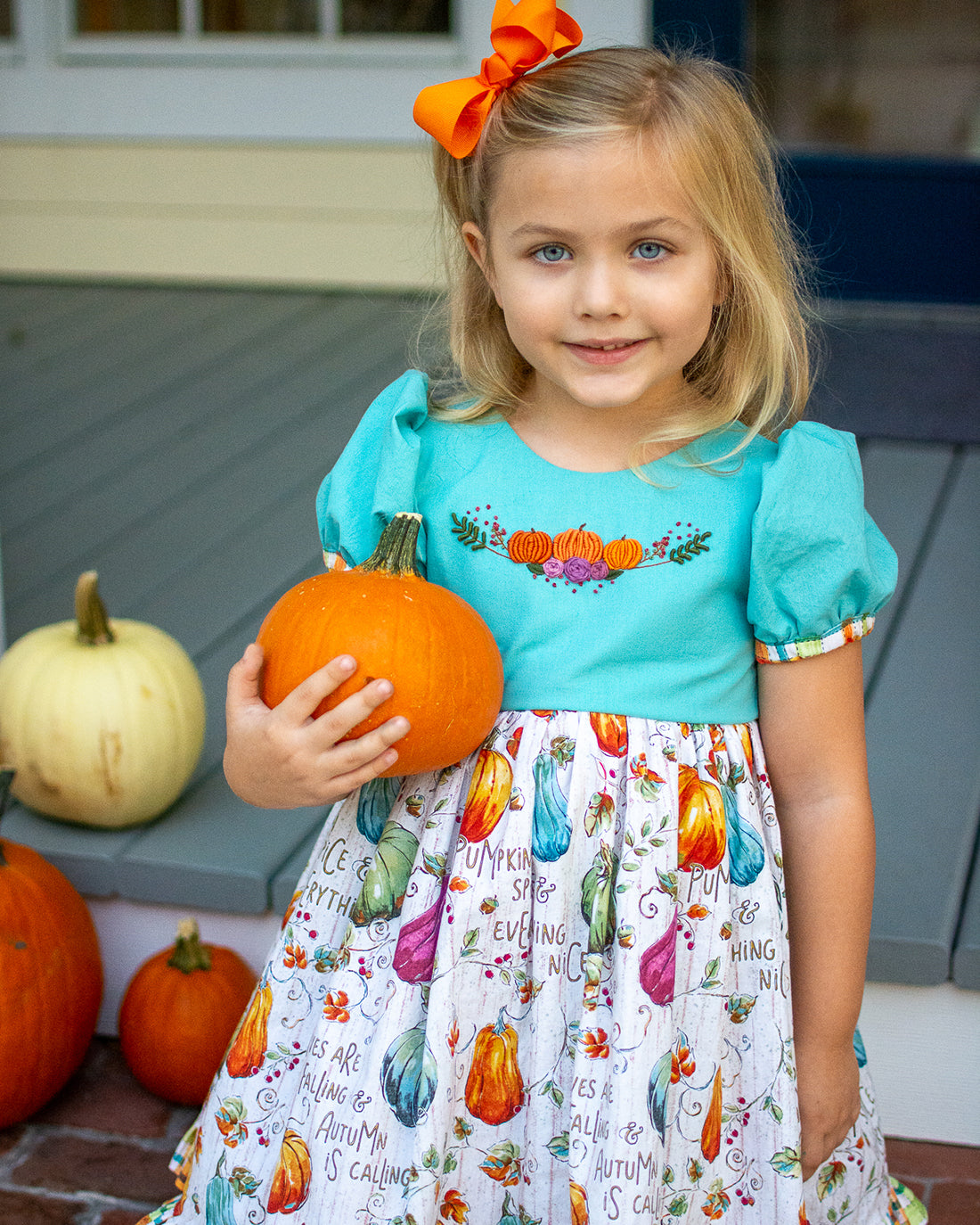 Pumpkin Patch Embroidery Pattern | Sunflower Seams Pattern Company | Digital PDF Embroidery Pattern