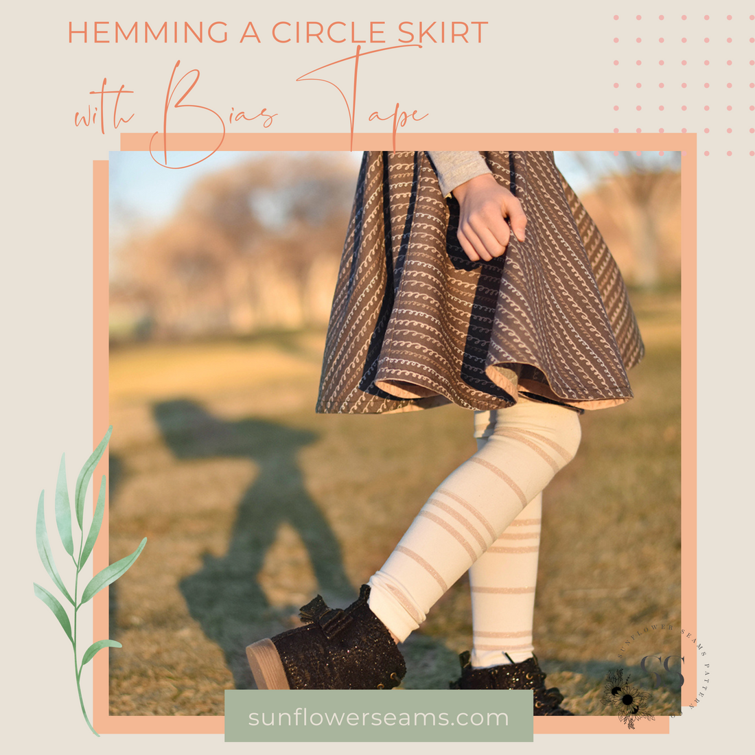 Hemming a Circle Skirt with Bias Tape {A Tutorial}