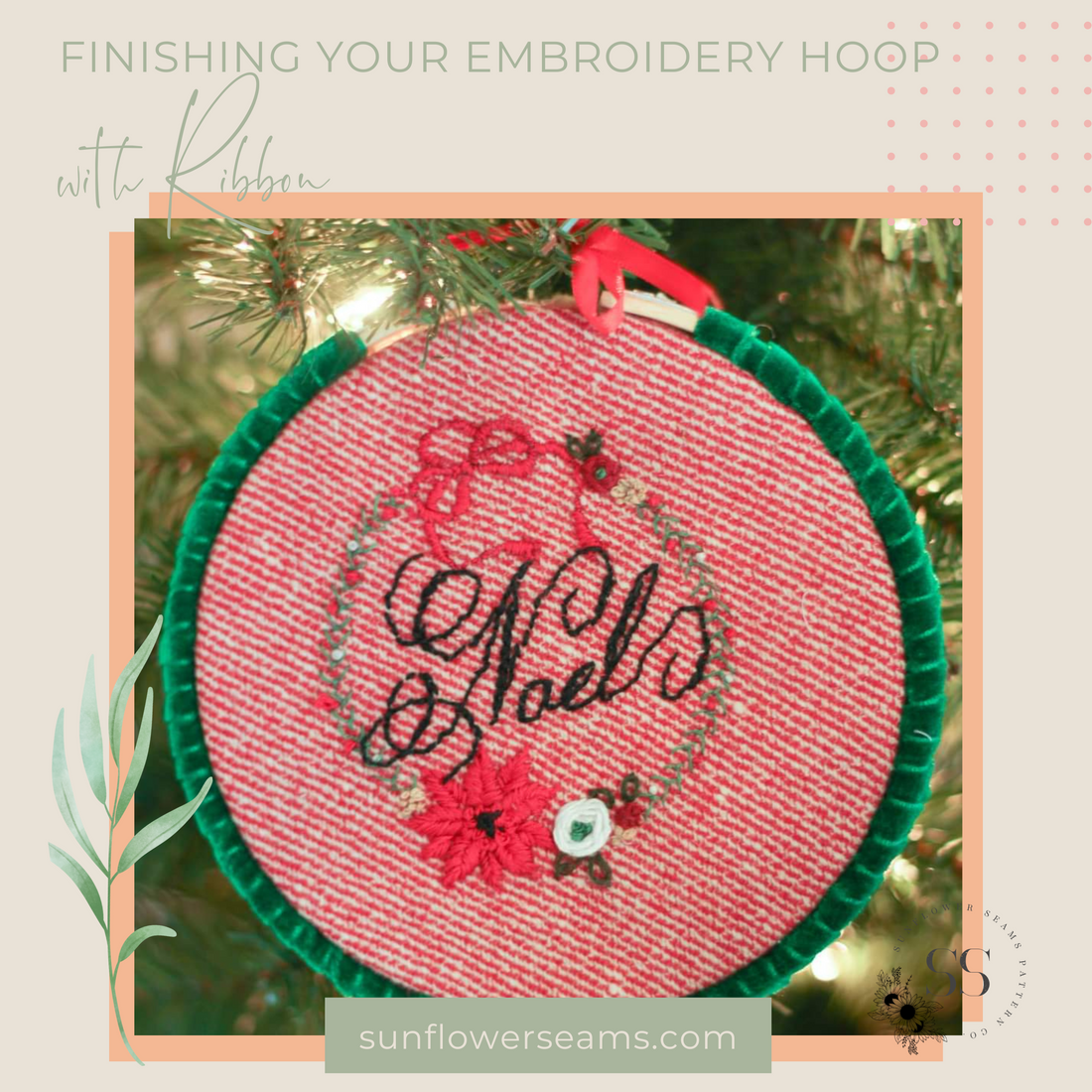 Finishing your Embroidery Hoop with Ribbon {A Tutorial}