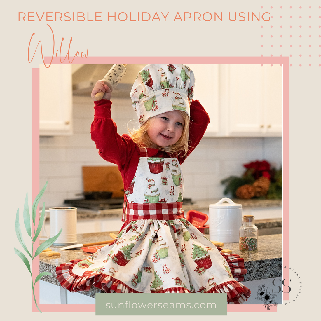 Reversible Holiday Apron Using Willow {A Tutorial}
