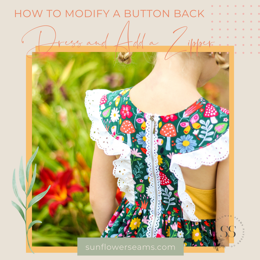 How to Modify a Button Back Dress and Add a Zipper {A Tutorial}