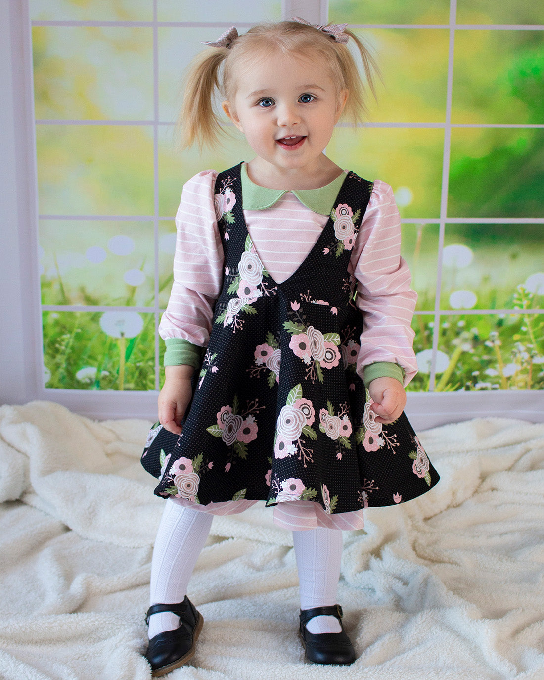 Baby Magnolia Pinafore | Sunflower Seams Pattern Company | Digital PDF Sewing Pattern