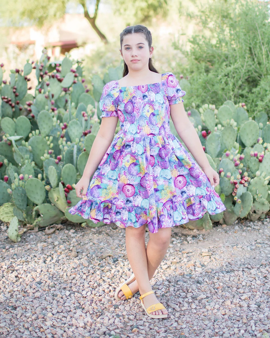 Junior Zinnia Shirred Dress Digital Sewing Pattern